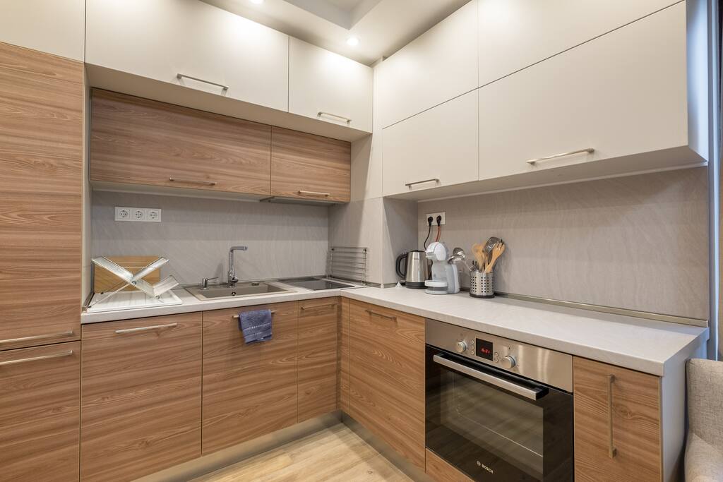 Fully equipped open-plan kitchen