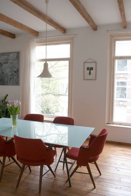 dining table with view on the street