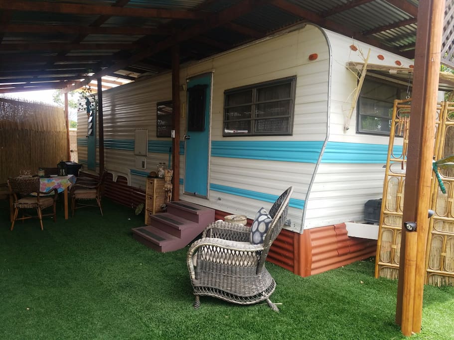 RV Life! Enjoy morning coffee or late night wine in your private patio.