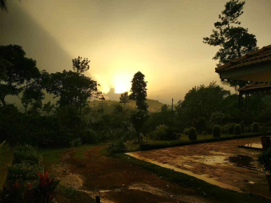 Sunset after a summer shower