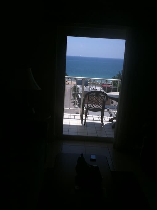 Balcony with an ocean view of Ft. Lauderdale Beach.