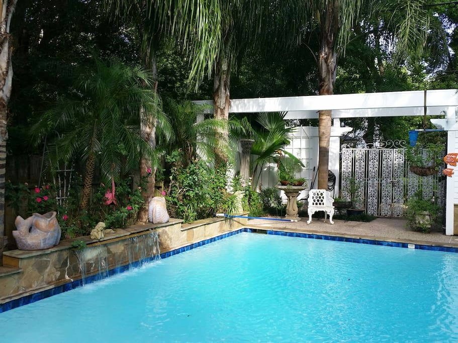 Pool/hot tub area in the back