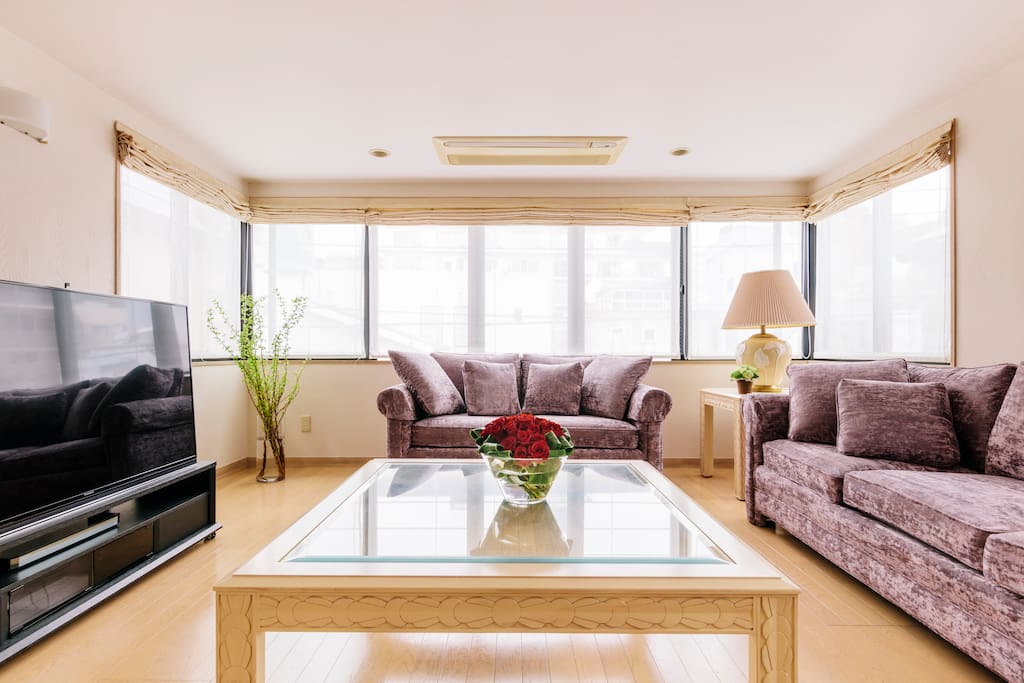 3F large living room with wide TV
