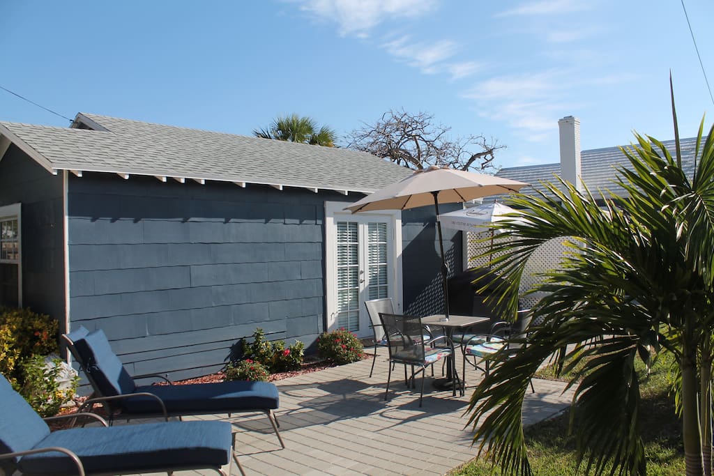 Private BBQ Area deck chairs and Dining