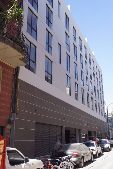 Back facade & parking entrance
