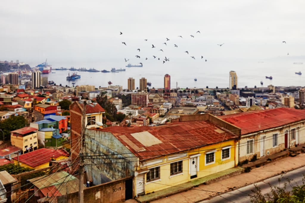 View of Avenida Alemania and the port from the living room.