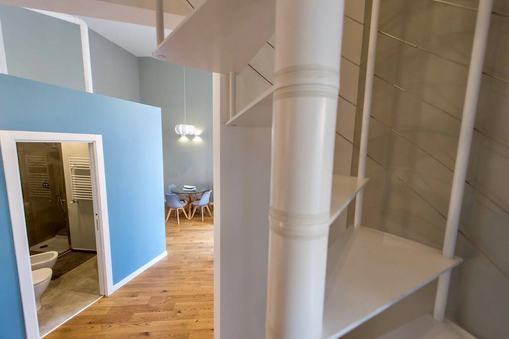 Bathroom and Dining area from the spiral staircase