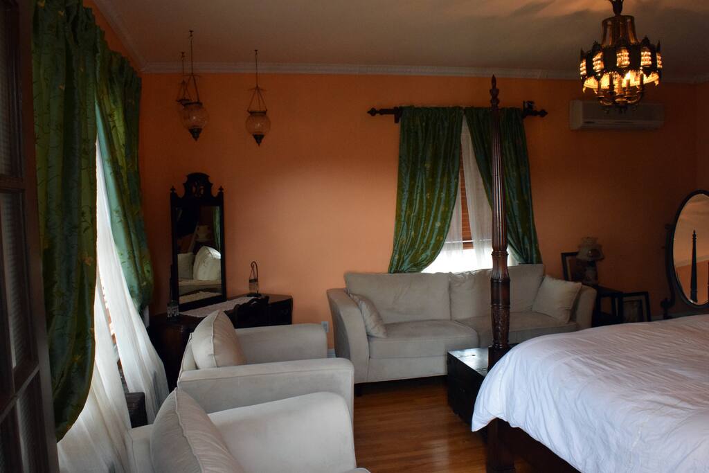 Living room and TV for guest use