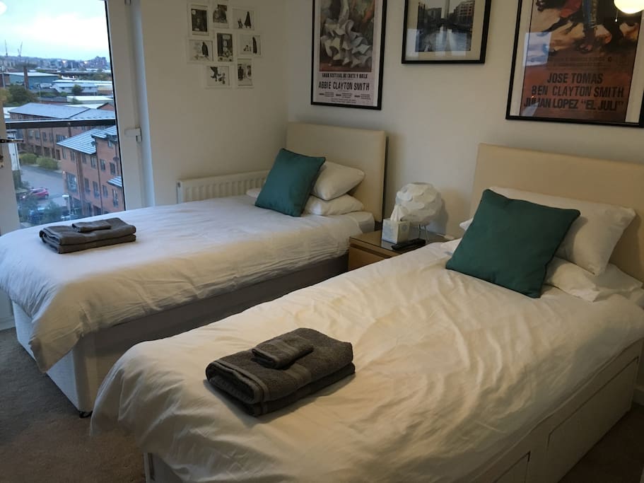 Twin beds for friend/family sharing a room.