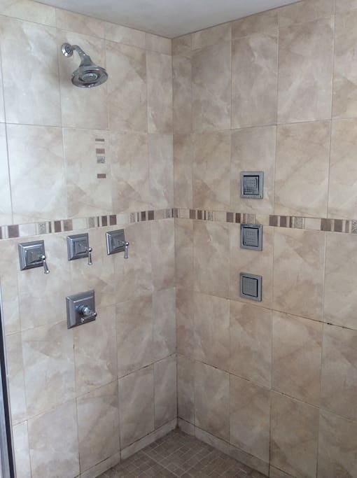Spa shower in master bathroom