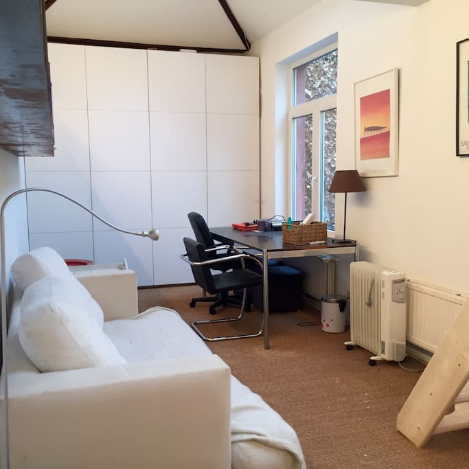 Sofa - Desk and Closed (wardrobe and Cupboard)