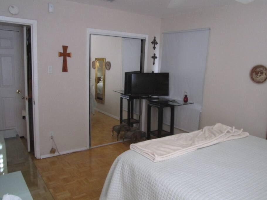 North west view of room.