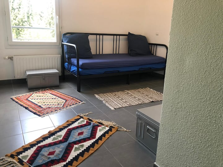 letto estraibile o due letti singoli per bambini o adolescenti. può anche trasformarsi in un letto matrimoniale