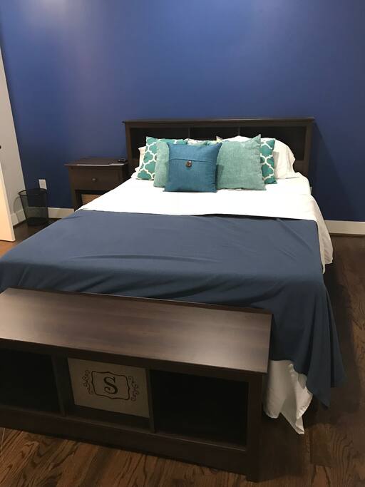 New mattress - very comfy! Bed doubles as a dresser with 6 drawers underneath for additional storage space!
