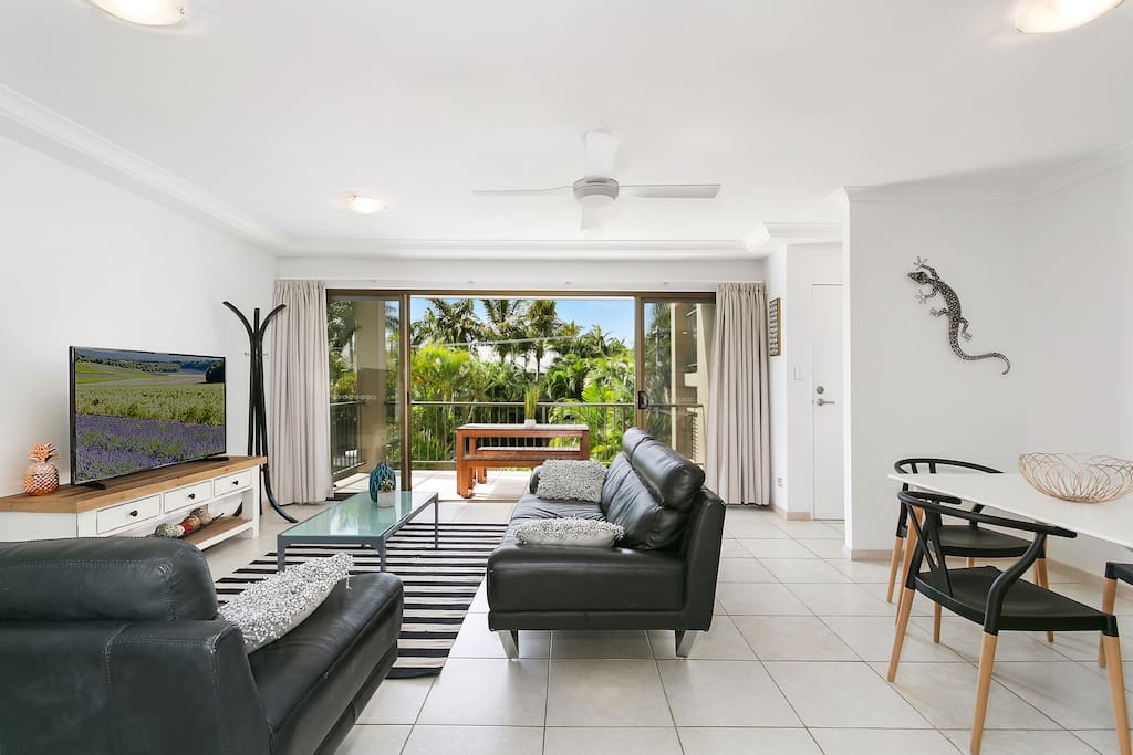Living area out onto the balcony
