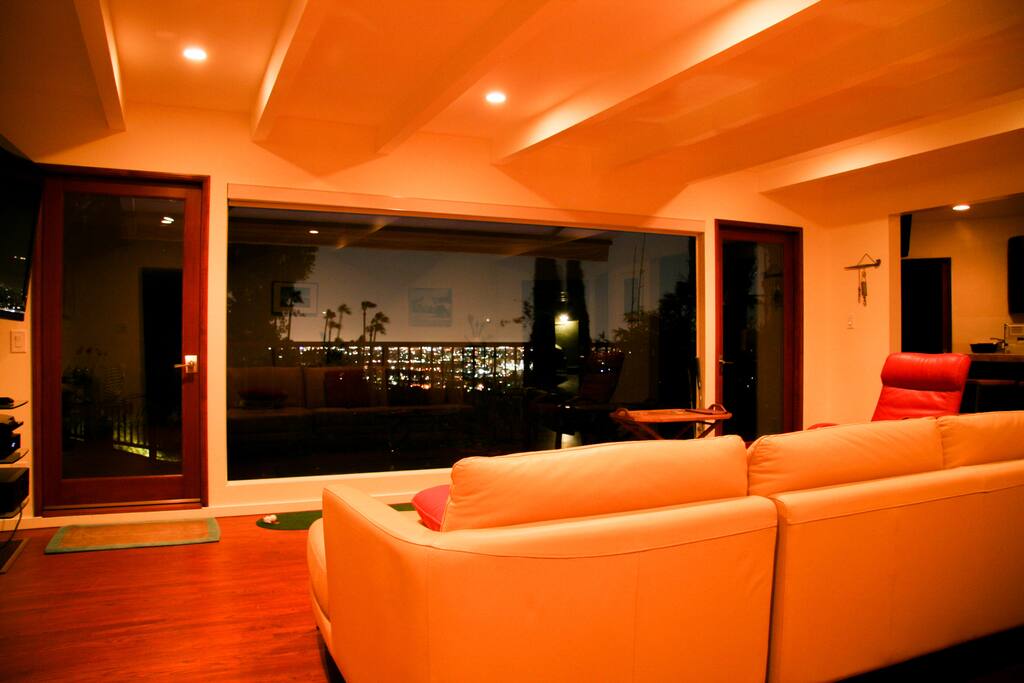 Night view from upstairs main room.