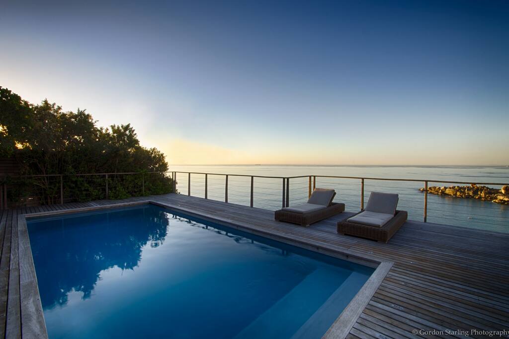 Sunset by the pool