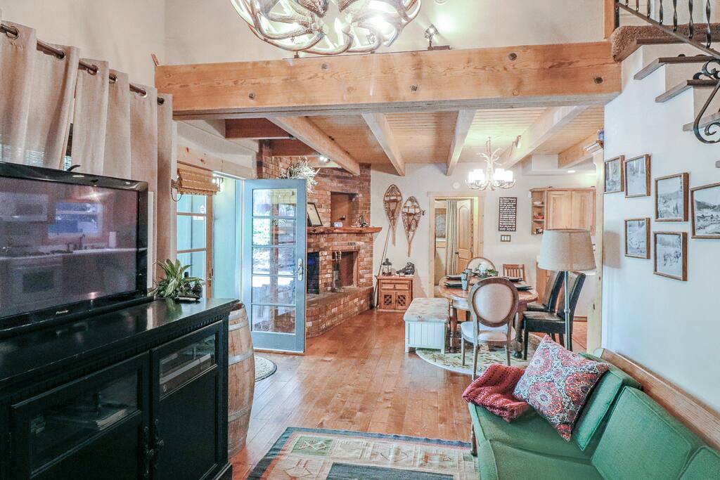 Living room and dining room.