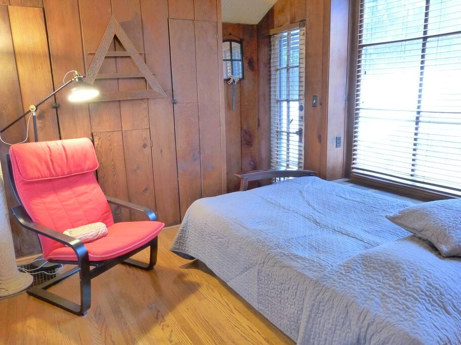 Your bedroom. One of the two doors to the garden is in the far corner of the bedroom.