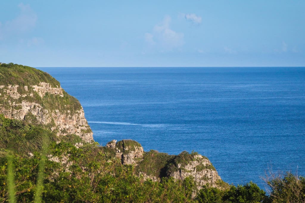 Limestone cliffs next to our property