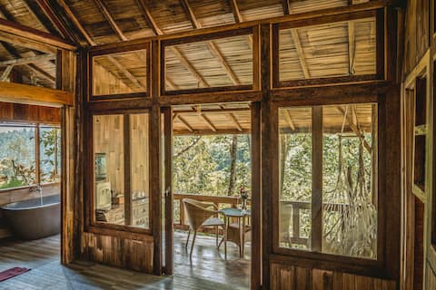 Munduk Chili house in the valley near waterfall