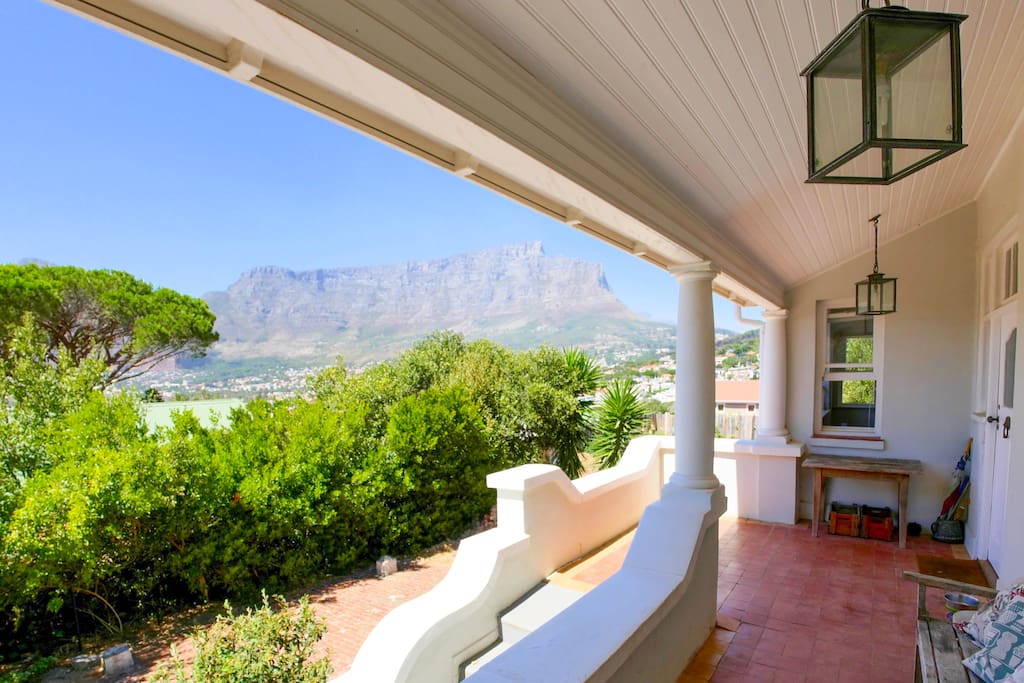 Stunning view of Table Mountain from the stoep