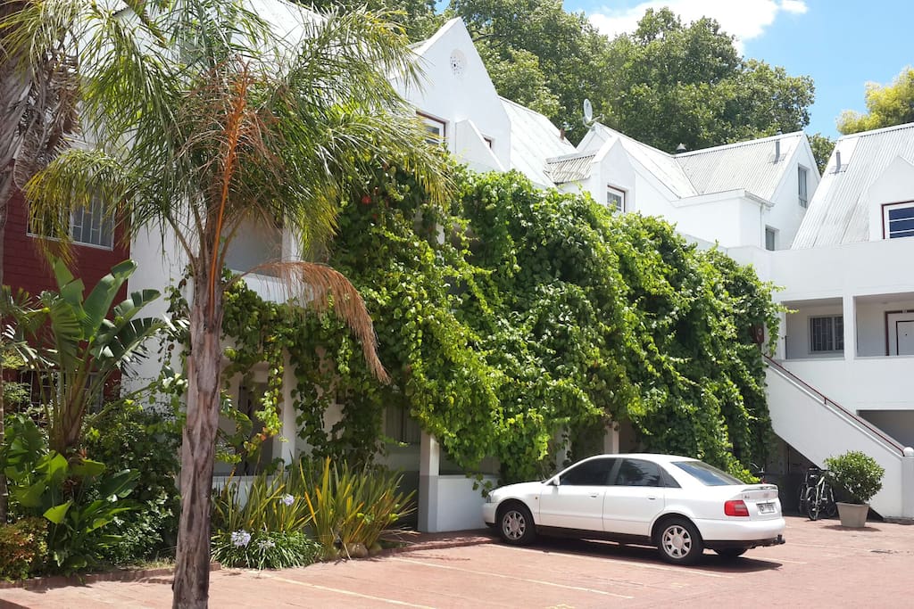 Front of apartment building