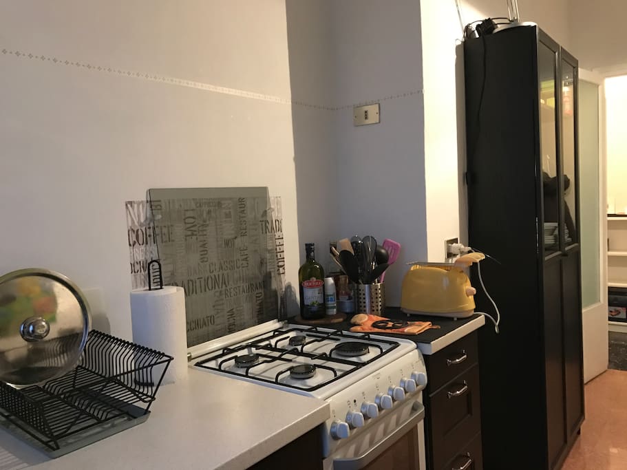 kitchen details: stove and cupboard