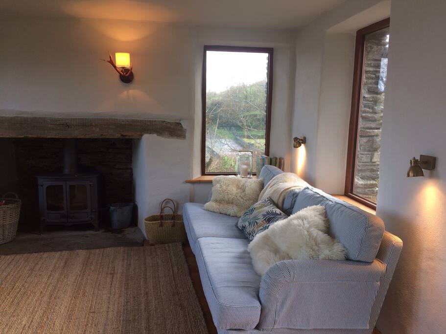Sit down and enjoy the sofa and views