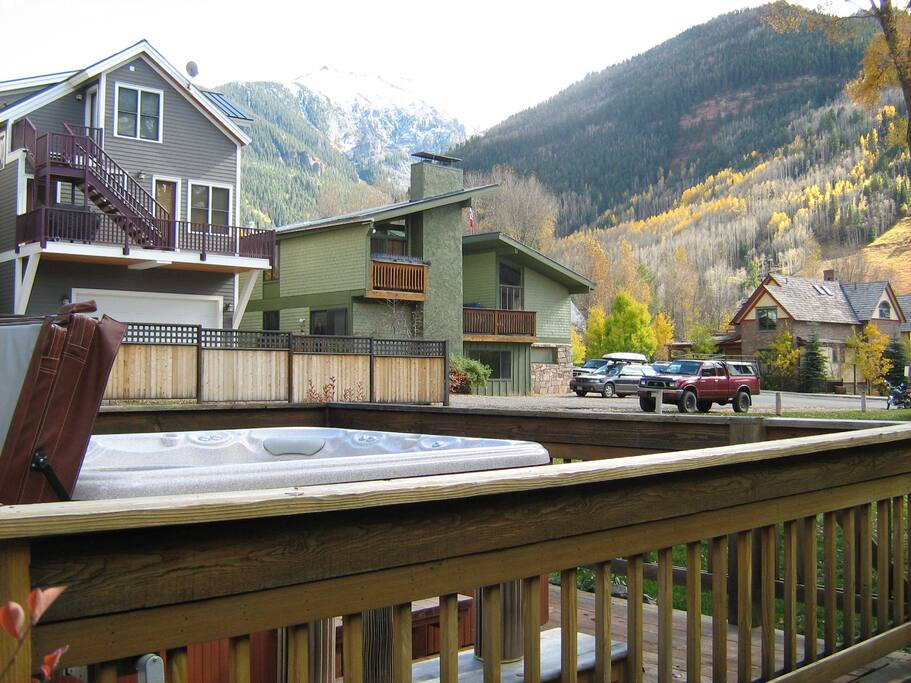 Hot tub, looking toward Mt. Ballard