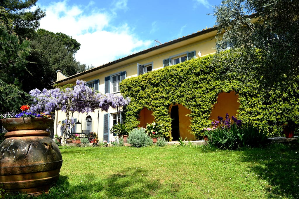 exterior facade, and the common surrounding park