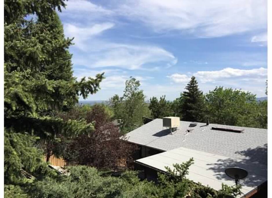 There is a view deck in the backyard. Great for relaxing while having a cool drink in the evenings
