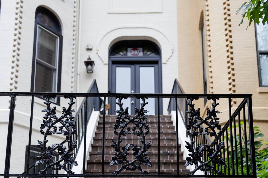 Railing detail in front of the house