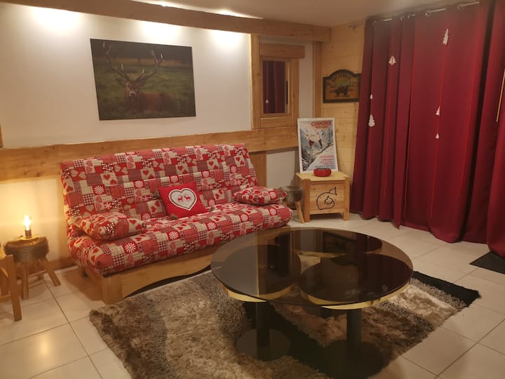 سرير الأريكة المريح في غرفة المعيشة يسمح بسرير لشخصين. 