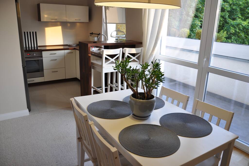 kitchen with living room