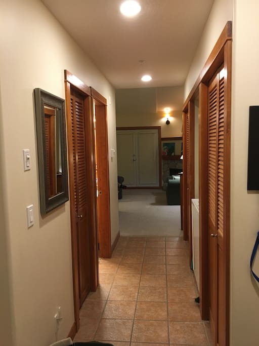 Storage and Laundry in hallway