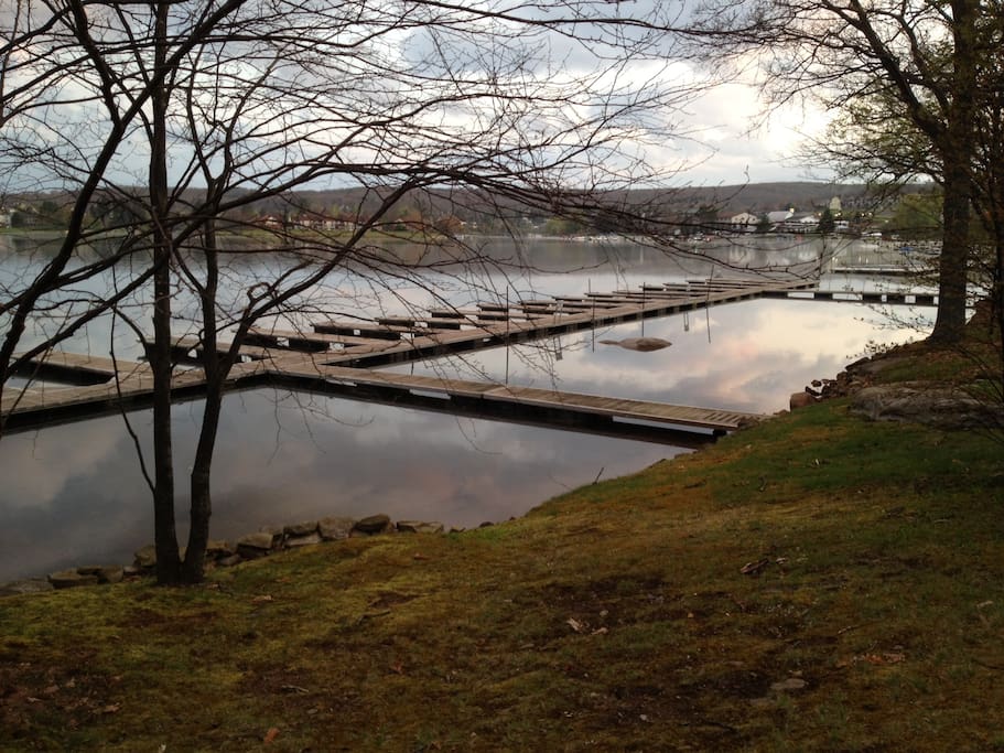 Boat slips in front of development. Our boat slip is " C "