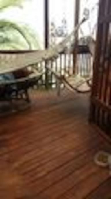 a corner of my hammock and swinging seat.