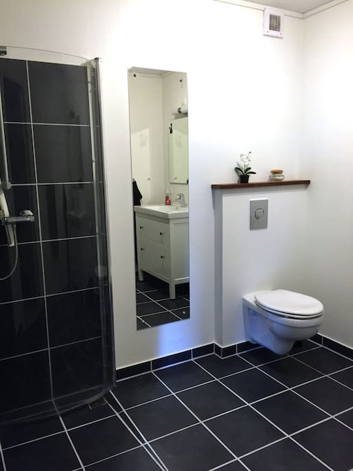 The bathroom.