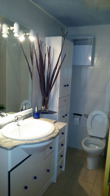 baño con ducha para compartir
