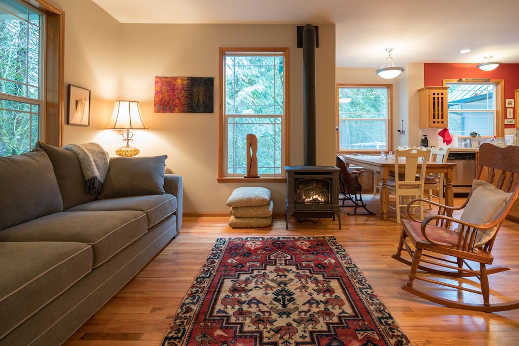 handwoven kilim rugs and artwork by local artists