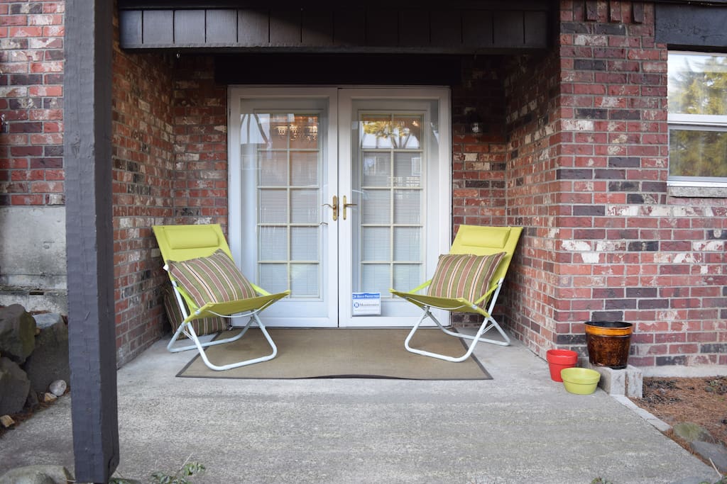 Private Patio, sun in afternoon