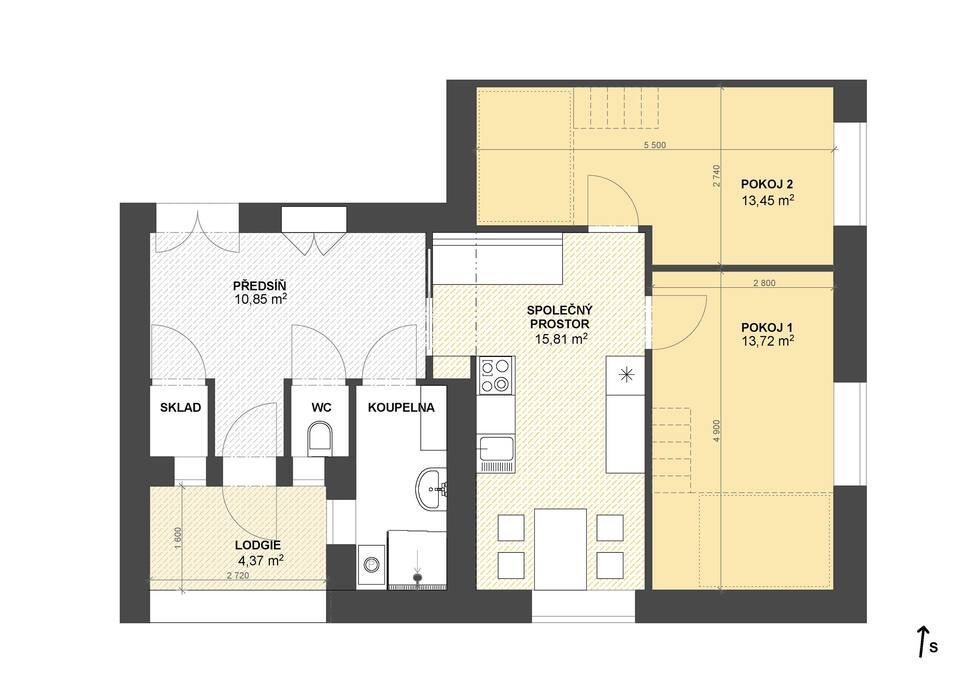 Schéma bytu / Apartmen scheme / Übersicht der Wohnung