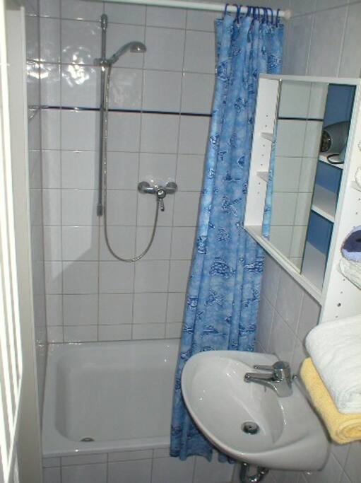 Bad mit Dusche u. WC