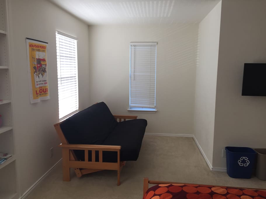 Futon for in-room relaxing.