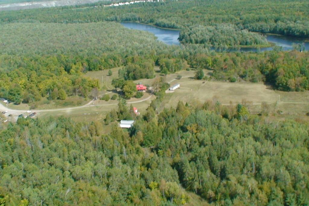 Looking East Crowe River just above top border