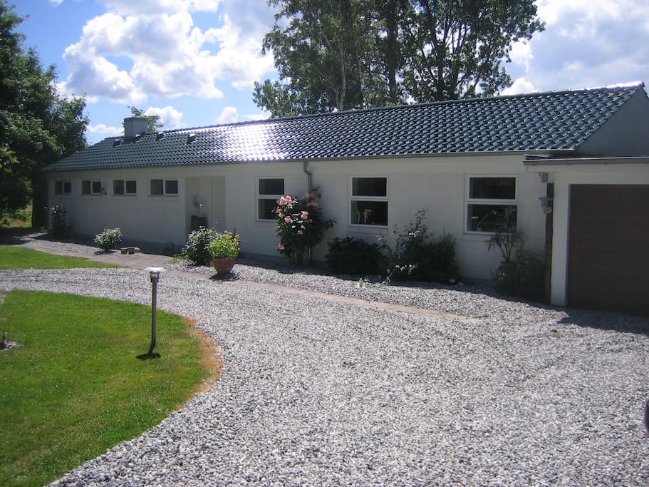The facade of the house - with a small private roundabout.