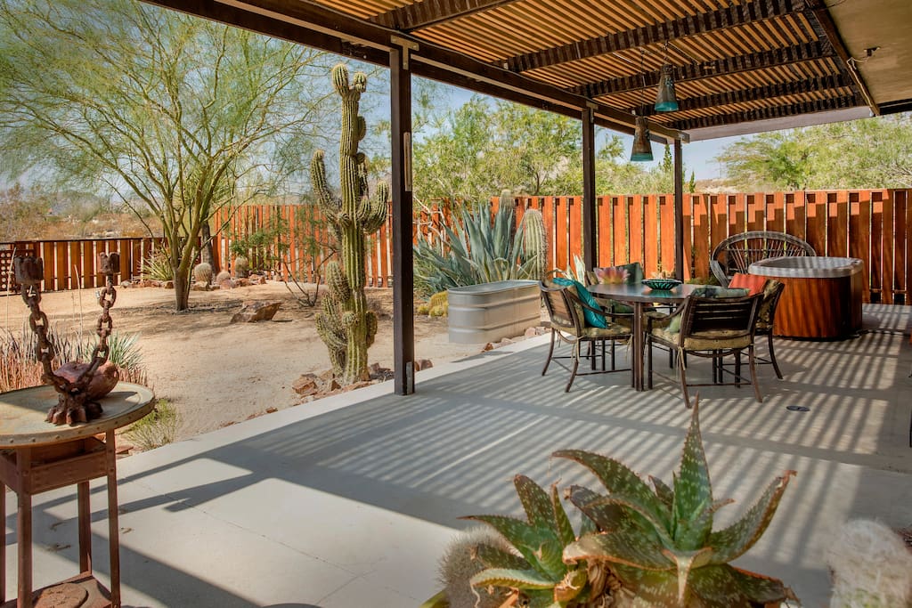 Back patio and filtered overhang