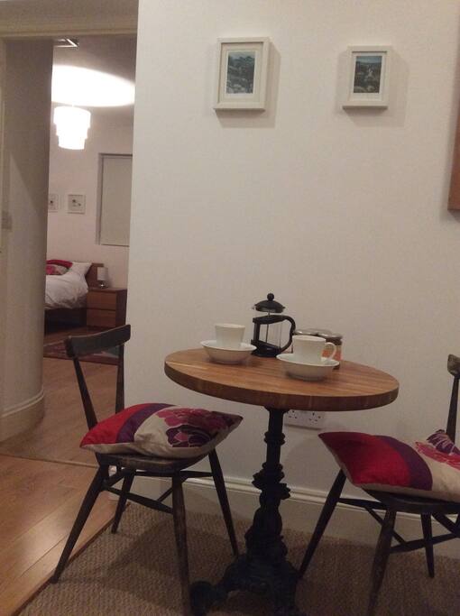 Separate kitchen with bread, cereal teas coffees and spreads provided.