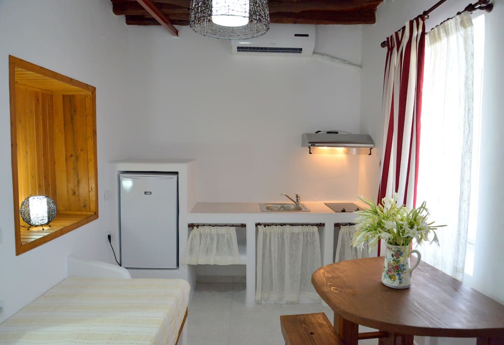 Traditional Cycladic kitchen